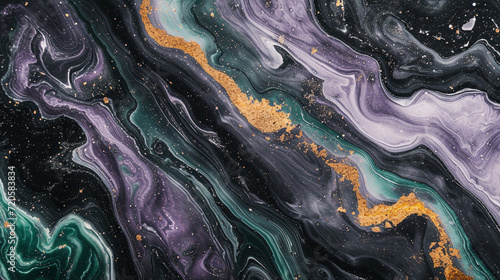 Green, purple and black marble background