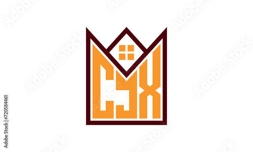 CJX initial letter real estate builders logo design vector. construction ,housing, home marker, property, building, apartment, flat, compartment, business, corporate, house rent, rental, commercial