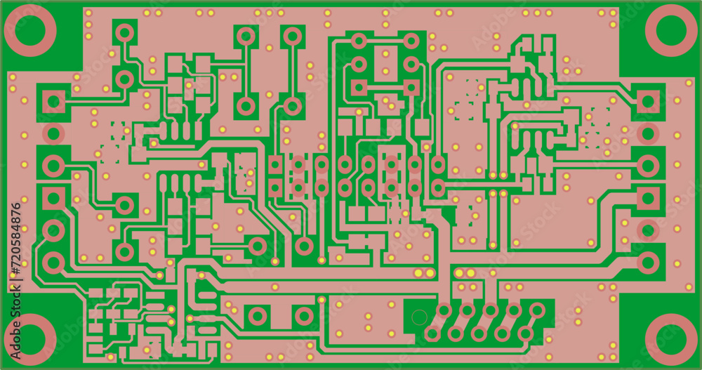 Tracing the conductors of the printed circuit board
of an electronic device. Vector engineering technical
drawing of a pcb. Electric background.