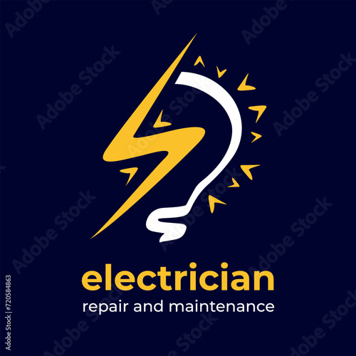 Vector logo of electrician and electronics repair