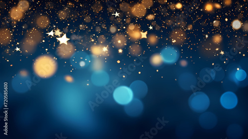 Abstract glitter lights background, blurred bokeh effect, holiday decoration background photo
