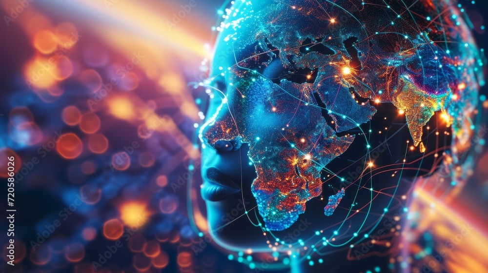 Obraz premium Seamless Global Interface: Uniting Cultures in the Digital Age