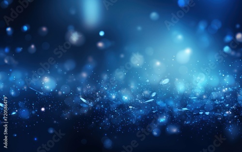 Abstract Bokeh Background Enhanced with Blue Glowing Particles © sitifatimah