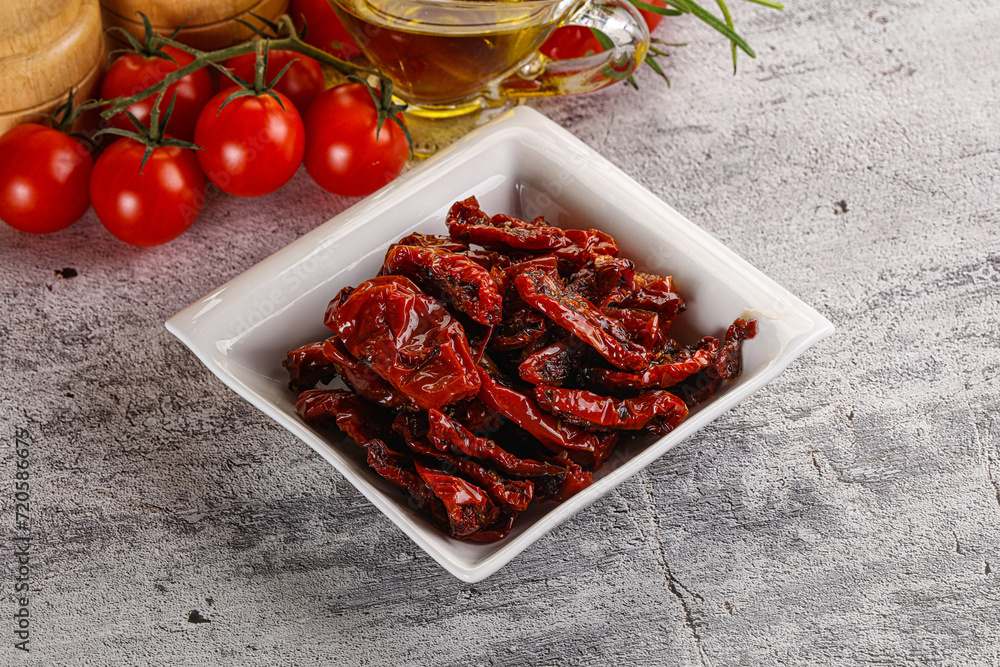 Homemade dry tomatoes with oil Homemade dry tomatoes with oil