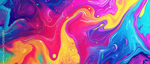 A psychedelic style with rainbow colors patterns  a colorful liquid background 