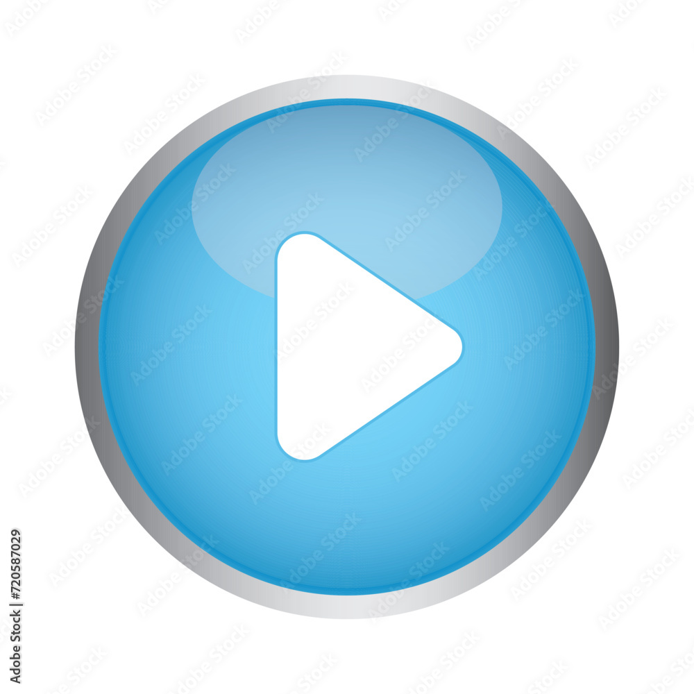 Blue glossy play button. Blue shiny play button sign Vector illustration isolated on a white background. Media, web and play symbol logo design, Digital Video Logo Design Template. Blue glossy play button. Blue shiny play button sign Vector illustration isolated on a white background. Media, web and play symbol logo design, Digital Video Logo Design Template.