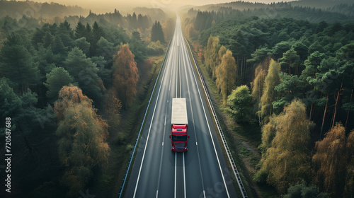 A freight truck races down the highway, ensuring punctual delivery of valuable cargo, symbolizing the commitment to timely and reliable transportation