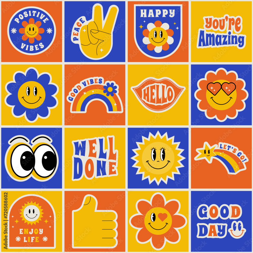 Retro stickers set_02