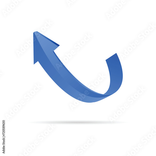 3D realistic up arrow vector