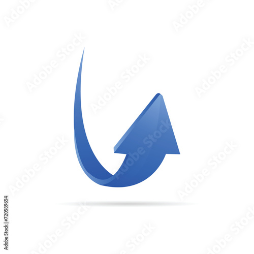 3D realistic up arrow vector