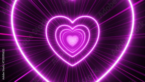 Pink Valentines Day Romantic Love Background Heart Tunnel Wedding Diary Wedding Anniversary Relationship Party Background Love Animation 4k Loop