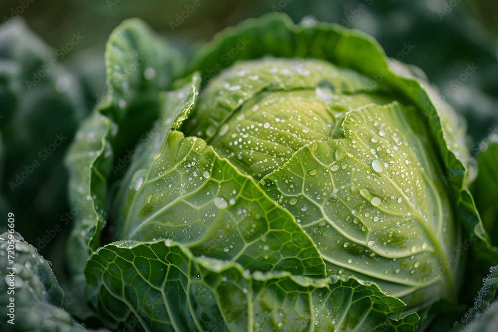 Obraz premium Close up, green cabbage