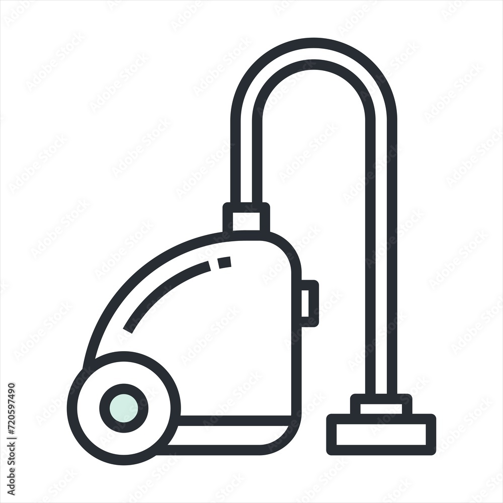 Vacuum cleaner Icon in black line style icon, style isolated on white background Vacuum cleaner Icon in black line style icon, style isolated on white background