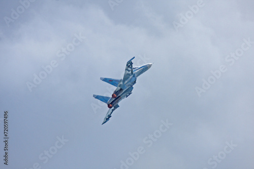 Belarusian fighter jet on airshow