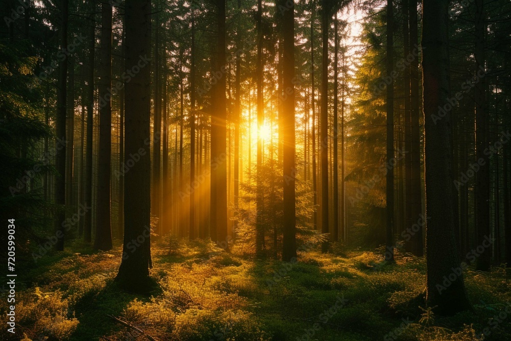 Fototapeta premium sunrise in the forest