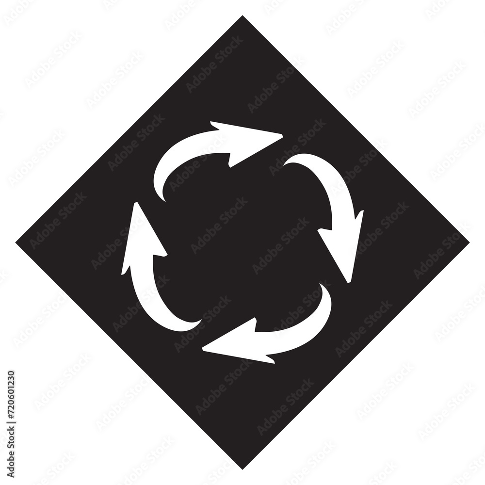 Repeat icon vector. Recycle logo design. Rotation vector icon illustration in rhombus isolated on white background Repeat icon vector. Recycle logo design. Rotation vector icon illustration in rhombus isolated on white background