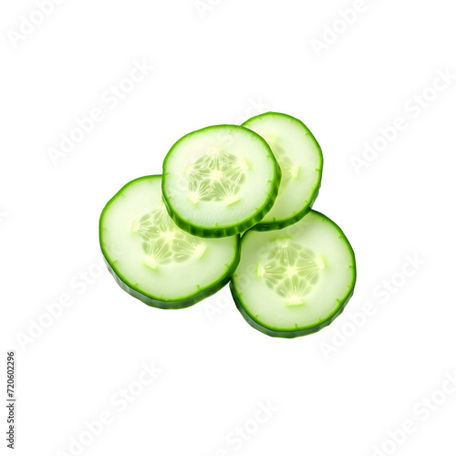 Cucumber slices isolated on transparent background png