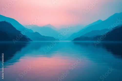 slow motion of mountains on calm lake in china © ArtCookStudio