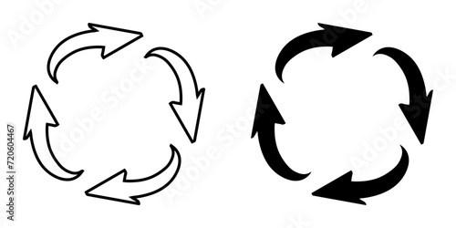 Repeat icon vector. Recycle icon sign symbol vector. Rotation vector icon illustration isolated on white background