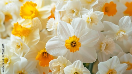 Bouquet of daffodils, creating a cheerful and sunny floral background generative ai