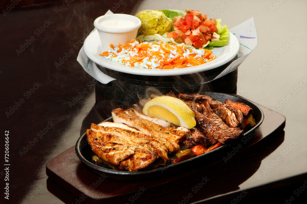 Asian cuisine. Meat with rice Asian cuisine. Meat with rice