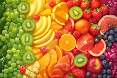 fresh fruit in a rainbow  diet  vitamin resource