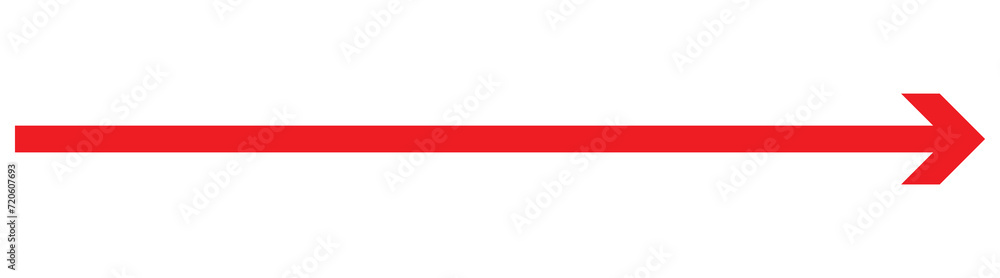 Long arrow icon. Red arrow pointing to the right. Red direction pointer. red cursor, horizontal element, thick pointer vector icon isolated on white background. 555 Long arrow icon. Red arrow pointing to the right. Red direction pointer. red cursor, horizontal element, thick pointer vector icon isolated on white background. 555