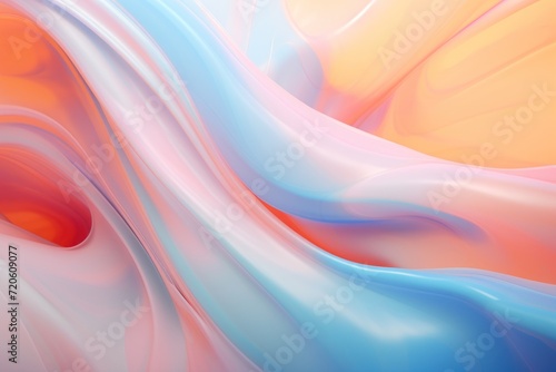Abstract wavy pastel colorful background plastic wave. realistic liquid glossy plastic dynamic fluid .Crystalline liquid, glossy glass liquid silk. Plastic design element for banner 