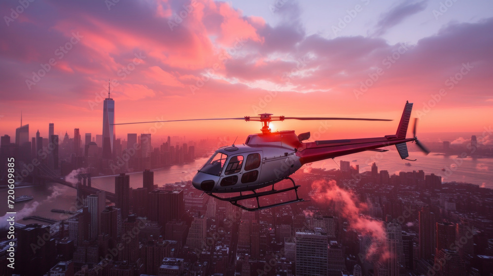 The helicopter is prized for the helicopter's purpose at high altitude in city The helicopter is prized for the helicopter's purpose at high altitude in city