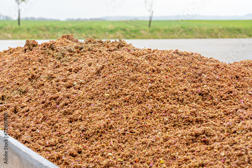 apple pomace - a nutrient rich by-product from apple juice pressing, ideal for winter feeding of wild game photo