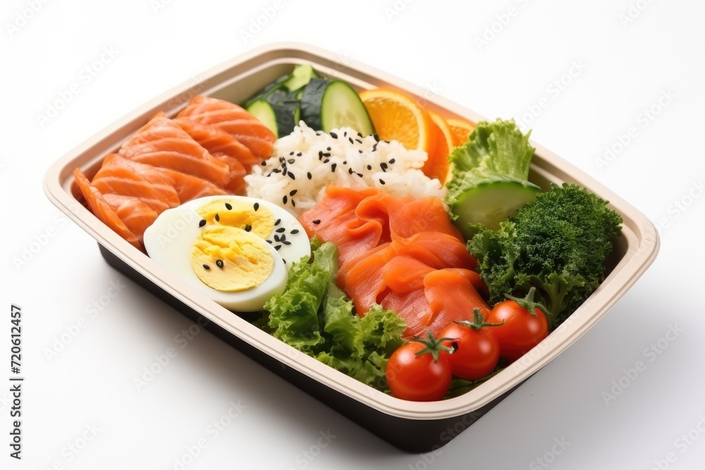 Salmon Bento box. ai generated Salmon Bento box. ai generated