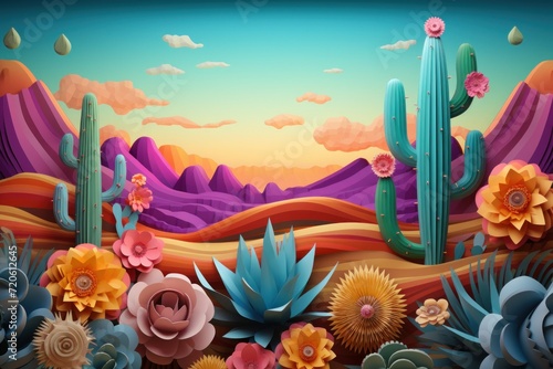 Cinco de Mayo background, Mexican party, mexico latin fiesta, Spanish flowers, cactus.