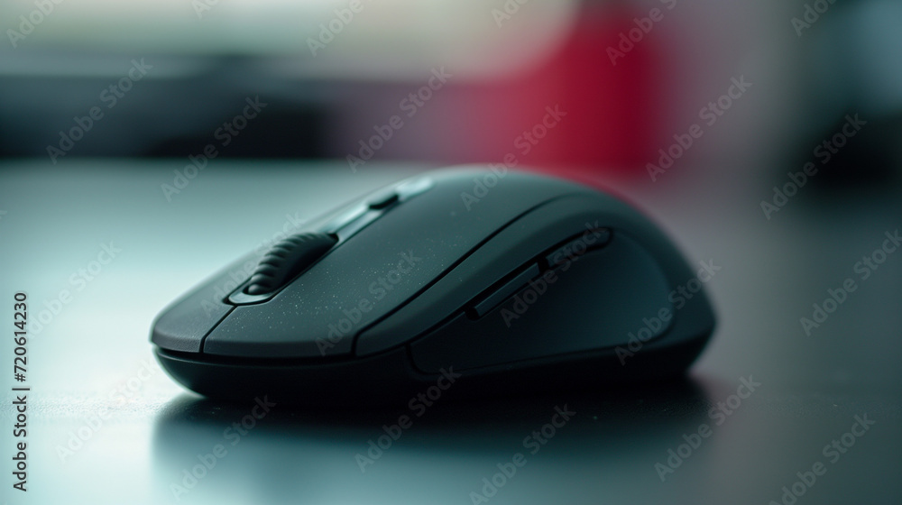 Wireless computer mouse on the table Wireless computer mouse on the table