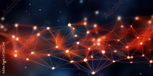 Abstract auburn background with connection and network concept, cyber blockchain