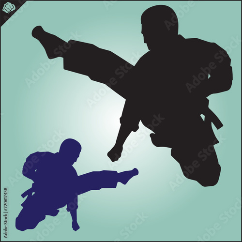 Martial art colored simbol design. Karate emblem.