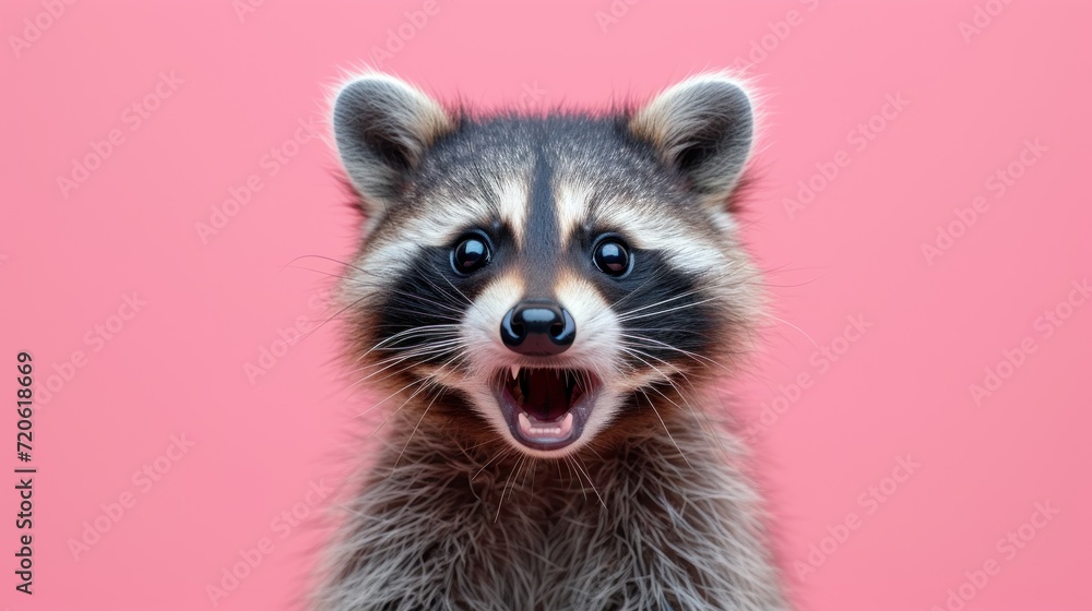  a close up of a raccoon's face with it's mouth open and it's mouth wide open with it's mouth wide open.