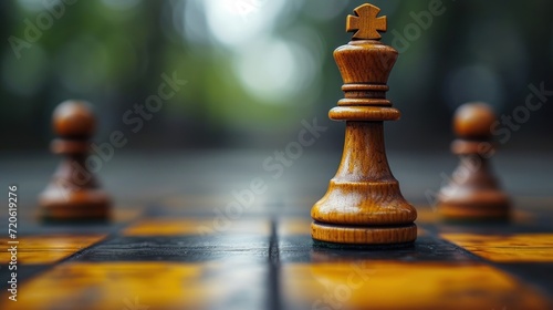  a close up of a chess board with the king on it's side and the queen on the other side of the board on the other side of the chess board.