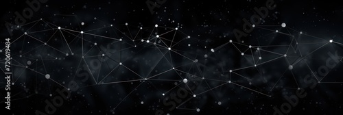 Abstract charcoal background with connection and network concept, cyber blockchain  photo