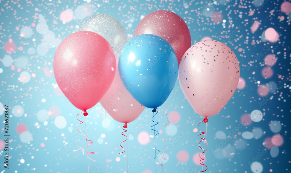Delightful Gender Reveal Celebration: Balloons and Gifts in Pink and Blue for the Perfect Baby Shower Invitation Delightful Gender Reveal Celebration: Balloons and Gifts in Pink and Blue for the Perfect Baby Shower Invitation