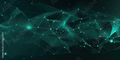 Abstract jade background with connection and network concept, cyber blockchain photo