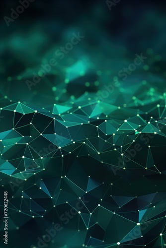 Abstract jade background with connection and network concept, cyber blockchain