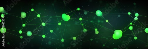 Abstract lime background with connection and network concept, cyber blockchain © Michael