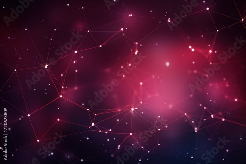 Abstract maroon background with connection and network concept, cyber blockchain