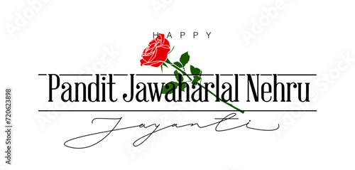 Pandit Jawaharlal Nehru Jayanti typography unit