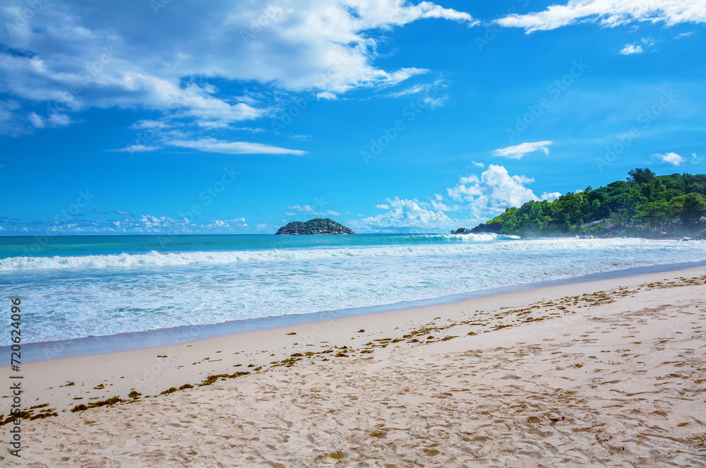 Obraz premium Island Ile Aux Vaches, Mahe, Republic of Seychelles, Indian Ocean, Africa.