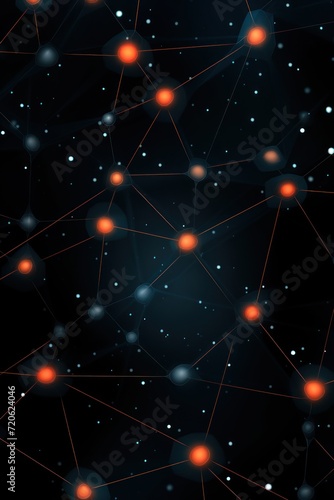 Abstract onyx background with connection and network concept, cyber blockchain