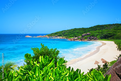 Grande Anse Beach, Island La Digue, Republic of Seychelles, Africa. photo