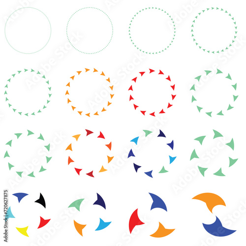 set of icons for web, round shep logo design  photo