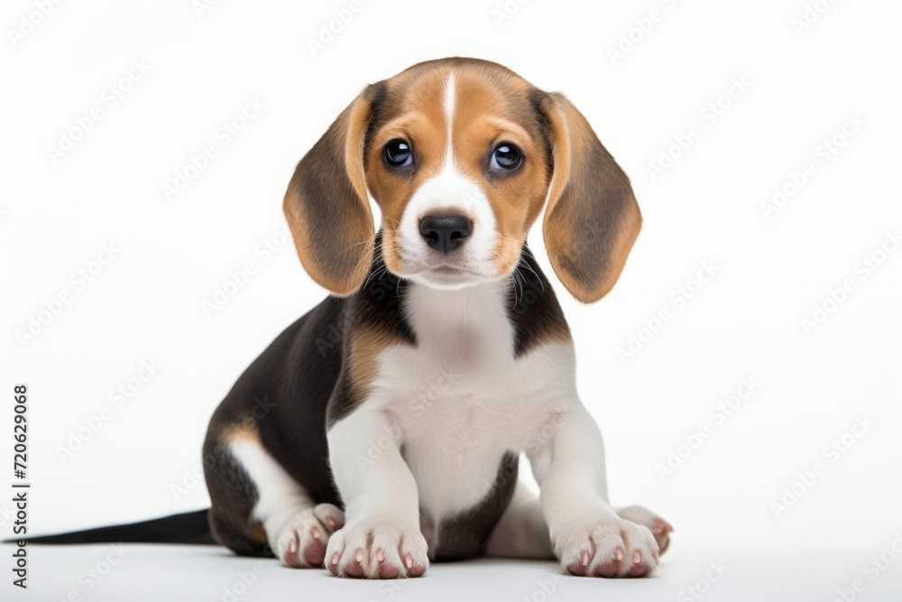 beagle puppy close-up. dog, pet. isolated white background. beagle puppy close-up. dog, pet. isolated white background.
