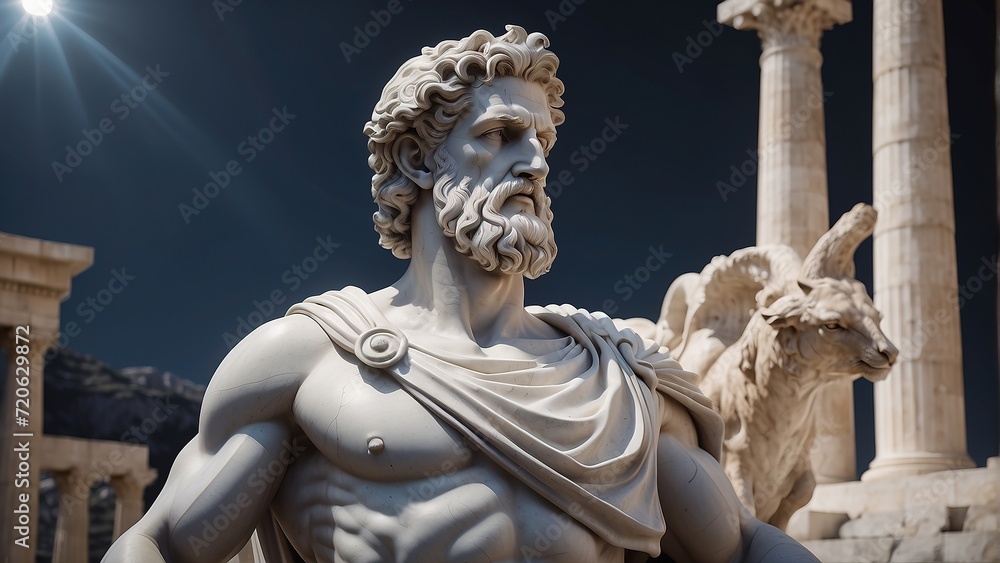 custom made wallpaper toronto digitalPhotorealistic stoic greek marble statue in temple, Stoics and stoicism motivational and inspirational quotes